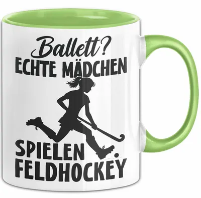 Produktbild von Feldhockey-Spielerin Tasse Geschenk Frauen Ballett Echte Mädchen Spielen Feldhockey (Grün)