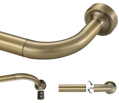 Image de Tringle à rideaux Lwiiom en bronze antique, longueur réglable de 71,1 à 381 cm, avec supports de 2,5 cm