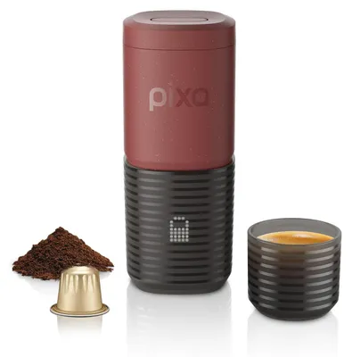 Tragbare Espressomaschine, 20 bar, für Kaffeepulver und NS-Kapseln, rot