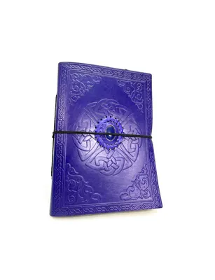 Produktbild von Fotoalbum schwarze Seiten Vintage echtes Leder Handdien Purple Stein Lila