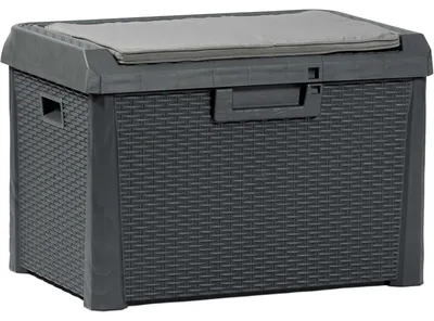 Productafbeelding van Baule Compact Box Santorini Plus, inhoud 125 liter, kleur antraciet, artikelnummer 170, afmetingen 73x50x49 cm (hoogte).