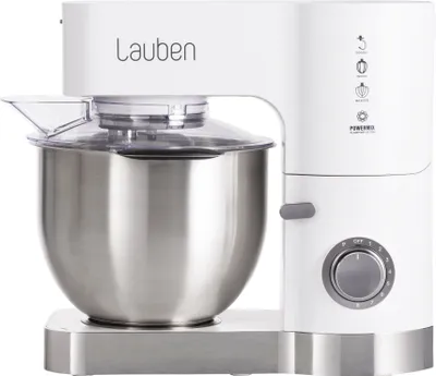 Produktbild von Lauben Kitchen Machine 1200WT, Küchenmaschine, planetarische Rührbewegung, 1200 W Leistung, Kupfermotor, Edelstahlschüssel mit 5,5 l Inhalt, Kochbuch