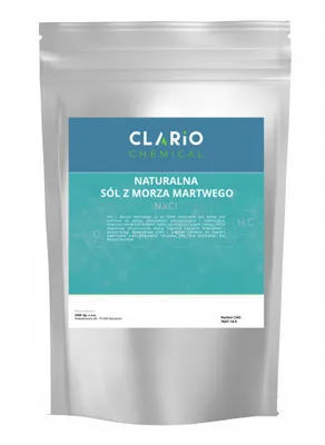 Zdjęcie produktu dla Sól z morza martwego naturalna do kąpieli Clario Chemical jakość 1kg, 1000g