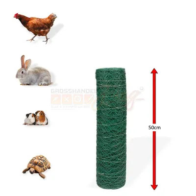 Zdjęcie produktu dla Sześciokątna siatka druciana powlekana tworzywem sztucznym 25 mm, 0,5x25 m, drut 0,8 mm, zielona
