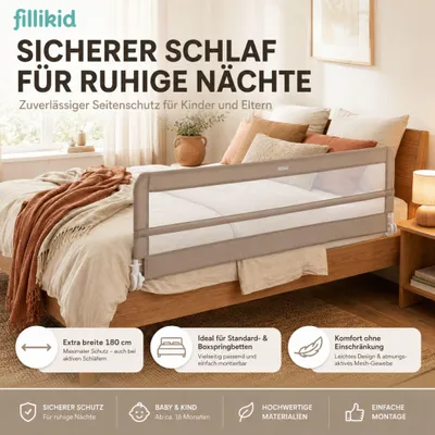 Produktbild von Fillikid Bettgitter Lina XL 180 x 50 cm Exklusiv