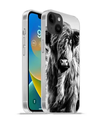 Produktbild von MuchoWow® Handyhülle Schutzhülle Hülle für Apple iPhone 14 Plus - Soft case Schottischer Highlander - Natur - Kuh - Schwarz - Weiß Silikon Softcase Handy Hülle - Abbildung