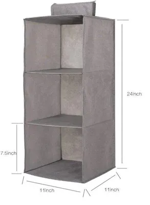 Produktbild von Famanu Kleiderschrank Hangorganizer 3 Fächer - Grau