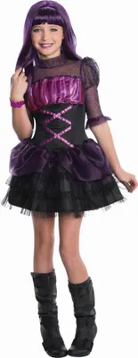 A young girl wearing a costume.