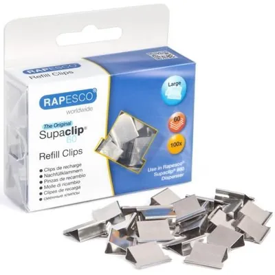 Obrázek produktu pro RAPESCO  CP10060S RAPESCO Dokumentenclips Supaclip 60, Edelstahl, 100 Stück