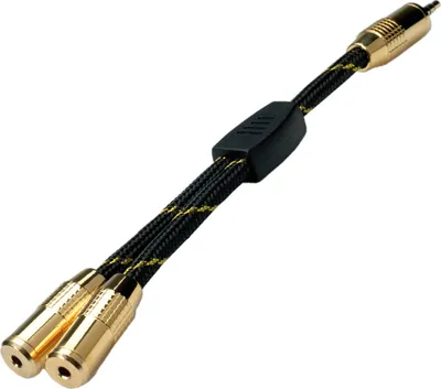 Produktbild von ROLINE GOLD 3,5mm Adapterkabel (1x ST, 2x BU), 0,15m
