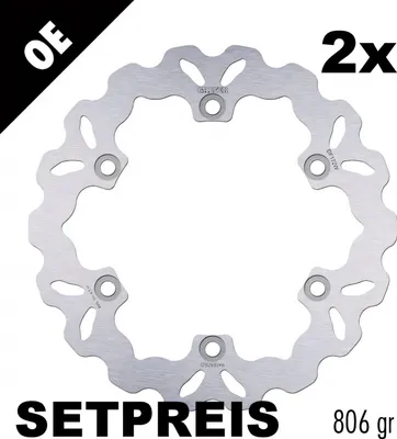 Obrázek produktu pro Sada brzdových kotoučů Galfer 2x DF172W WAVE® pevné provedení, přední 260x5 mm pro Kawasaki GPX R 600 ccm, rok výroby 1988–1999