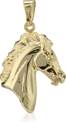 Produktbild von Kettenanhänger Pferdekopf 8 Karat Gelb Gold 333 glänzendes 16,8mm Pferd Amulett