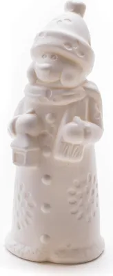 Produktbild von Porzellan Schneemann mit LED 17,5cm - 1 Stück