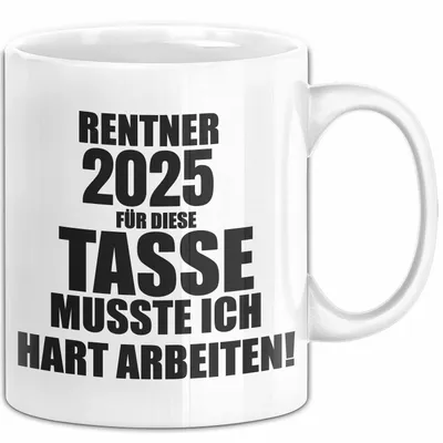 Produktbild von Trendation - Rente Tasse 2022 Spruch Ruhestand Rentner Geschenk Rentnerin Kaffeetasse Renteneintritt (Weiß)