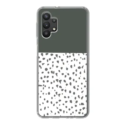 Produktbild von MuchoWow® Handyhülle Schutzhülle Hülle für Samsung Galaxy A32 5G Polka dots - Grau - Weiß Silikon Softcase Handy Hülle - Softcase