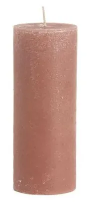 Imagen del producto de Rustik Lys: Vela rústica en forma de tronco – color ladrillo – 7 x 20 cm