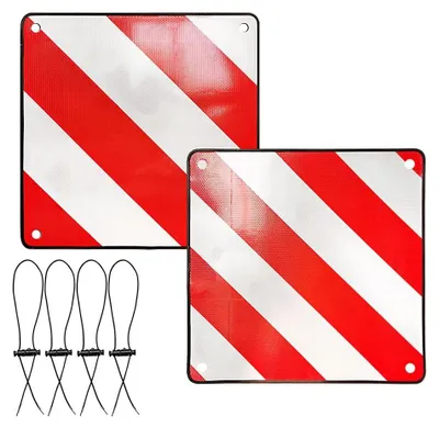 Obrázok produktu pre Solidchoice – Reflexný varovný štítok 2 v 1 pre nosiče bicyklov, 50x50 cm, hliník