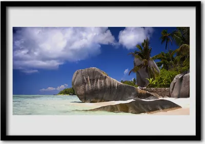 Produktbild von Bild 100x70 MDF-Rahmen Wandkunst Rock Beach Landschaft