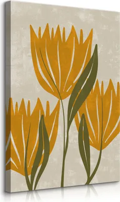 Produktbild von Muralo Leinwandbild Canvas für Esszimmer BLUMEN Tulpen Blätter Pflanzen Boho Br. 40cm x Hö. 50cm
