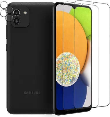 Produktbild von 4in1 Conie Schutzfolien Set für Samsung Galaxy A03 Glasfolie Displayschutz Kamera Schutz Folie Panzer Glas Schutzfolie