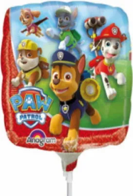 Obrázok produktu pre Fóliový balón na paličke - okrúhly - Tlapková Patrola