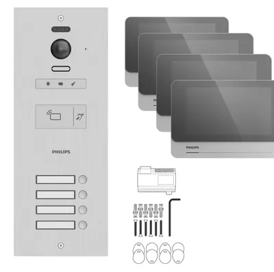 Produktbild von Gegensprechanlage für 4 Wohnungen/Büros – Philips WelcomeHive 2