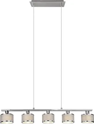 Zdjęcie produktu dla Lampa wisząca KAPRUN srebrno-odcienie srebra 5xE14x28W metal wym:150x92x12cm IP20 Trio