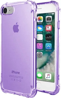 Immagine prodotto di Smartphonica iPhone 7/8 custodia in silicone antiurto trasparente con paraurti - Viola