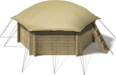 Produktbild von Aufblasbare Pool Abdeckplane für 8-Eck Holzpool Kalea 3,54 m Farbe sand AirCover