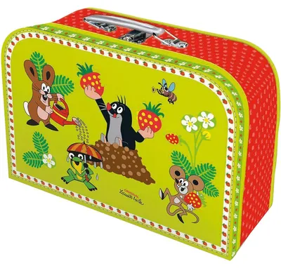 Productafbeelding van TRÖTSCH - De kleine mol: Mini-koffer Aardbei | Kinderspeelkoffer voor kinderen vanaf 3 jaar: Kartonnen koffer, reiskoffer, kinderspeelkoffer
