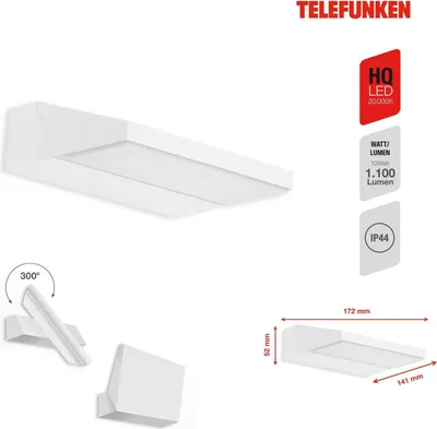 Immagine prodotto di Lampada da esterno a LED IP44 10W bianca metallo-plastica Telefunken
