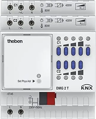 Productafbeelding van THEB KNX Dimmer, model DMG 2 T KNX, basisunit voor 2 kanalen