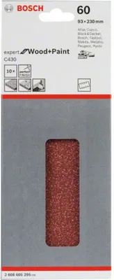 Productafbeelding van Set van 10 schuurbladen, 93 x 230 mm, korrel 60