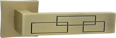 Produktbild von DOMINO Türgriff ohne Schlossrosette | quadratische Rosette | Türklinke für Zimmertür, Bürotür | Türbeschläge aus Znal | Matt Bronze | MAYA QR M3 MATT