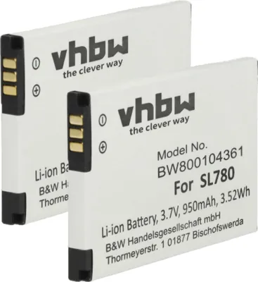 Produktbild von vhbw 2x Akku kompatibel mit Siemens Gigaset SL78H schnurlos Festnetz Telefon (950 mAh, 3,7 V, Li-Ion)