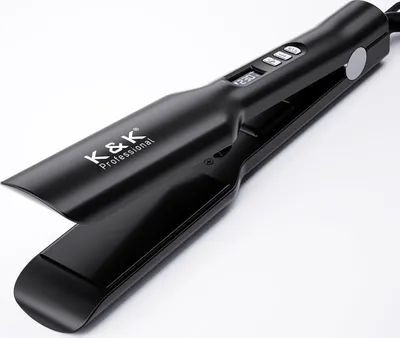 Produktbild von K&K Haare Glätteisen, 4.5 cm, Keramik Titan, Ion Glätten und Locken, Dual-Spannung Glätteisen und Lockenstab, Temperaturbereich 50-230 ℃, Haarglätter