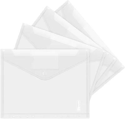Produktbild von Dokumentenmap A4, 20 Stück, Transparent, Druckknopf, Wasserdicht, für Büro