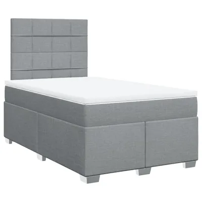 Productafbeelding van vidaXL Boxspringbed met matras, lichtgrijs, 120x190 cm, gestoffeerd