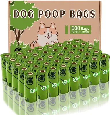 Produktbild von Famanu Hundekotbeutel 600 Stück - grün, 31 x 22 cm, PE, 40 Rollen