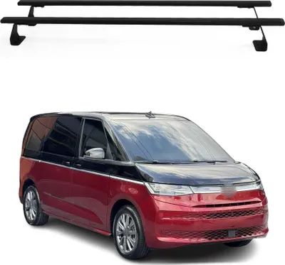 Image de Barres de toit transversales pour VW Multivan T7 2022-2025 Acier Noir 2 pcs