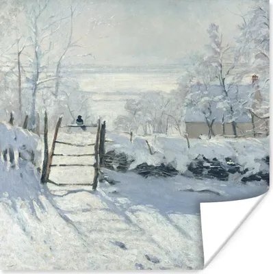 Produktbild von MuchoWow® Poster Die Elster - Claude Monet 75x75 cm - Wand Dekoration