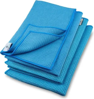 Immagine prodotto di Panno in microfibra ELEXACLEAN, panno a nido d'ape premium (2 pezzi, 60x40 cm, blu) – qualità super morbida per auto, vetri, cucina, stoviglie, bagno