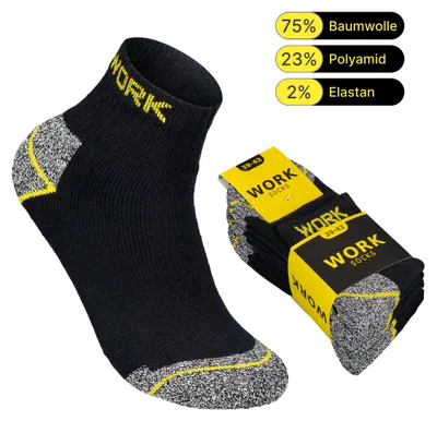 Produktbild von Herren Arbeitssocken (5,10 oder 20 Paar) WORK Socken Baumwolle 5 Paar 43 - 46 Schwarz