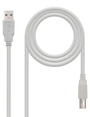Productafbeelding van Nanokabel 10.01.0102, 1 meter, USB A, USB B, USB 2.0, mannelijk/mannelijk, beige