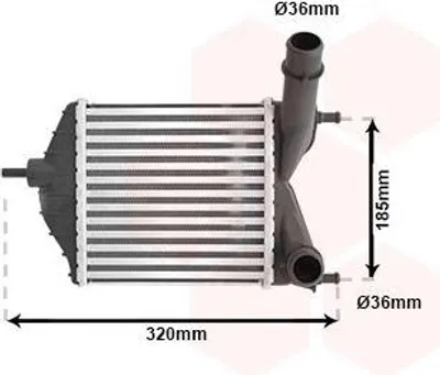 Produktbild von VAN WEZEL 17004280 Ladeluftkühler LLK für FIAT PUNTO (188) Turbo Intercooler