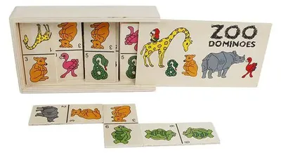 Zdjęcie produktu dla Drewniane zwierzęta z zoo Domino