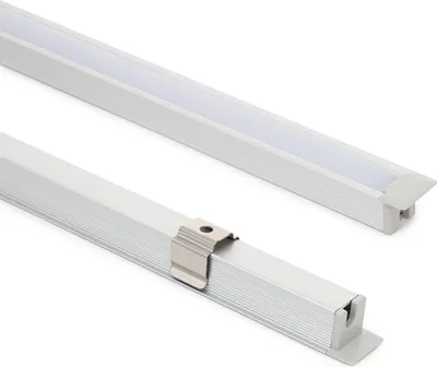 Produktbild von Aluminiumprofil Einbau mit 30º Neigung 2m für LED Streifen bis 6 mm Aluminium 2 m Weiß transluzent