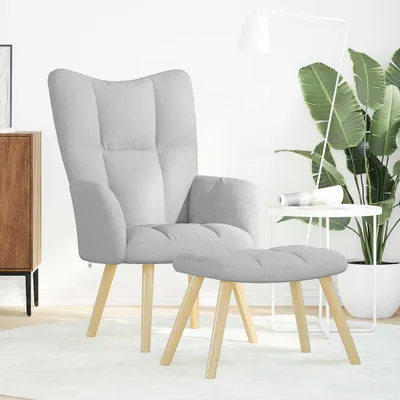 Obrázok produktu pre vidaXL Relax kreslo s podnožkou Cloud sivá látka