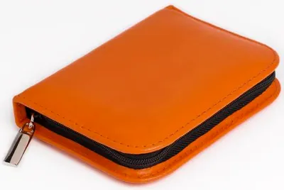 Produktbild von Hausapotheke 32 Globuli Gläser Leder (ohne Gläser) | Mini | OMEO® orange