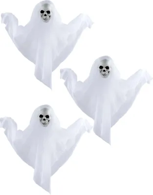 Immagine prodotto di 3 fantasmi bianchi da appendere, 50 cm Decorazioni di Halloween -